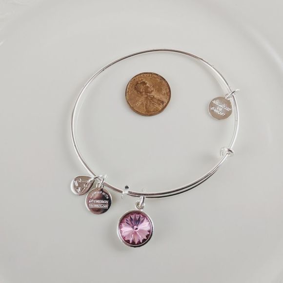Alex and Ani Silver October Birthstone Bracelet - Picture 1 of 5